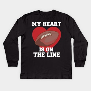 My Heart Is On The Line Kids Long Sleeve T-Shirt